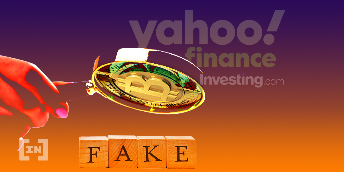 Yahoo Finance and Investing.com Falsely Claim Bitcoin Is Down -56%