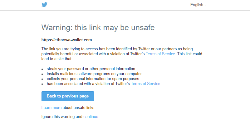Twitter Warning