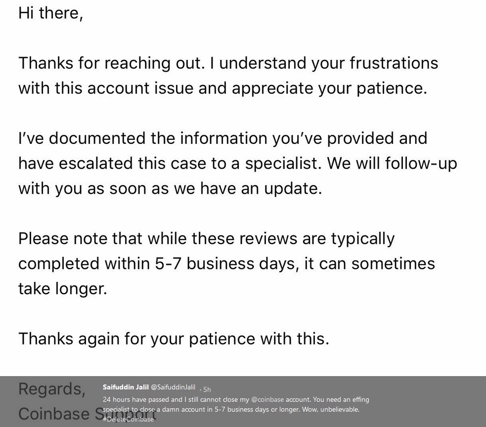 delete coinbase