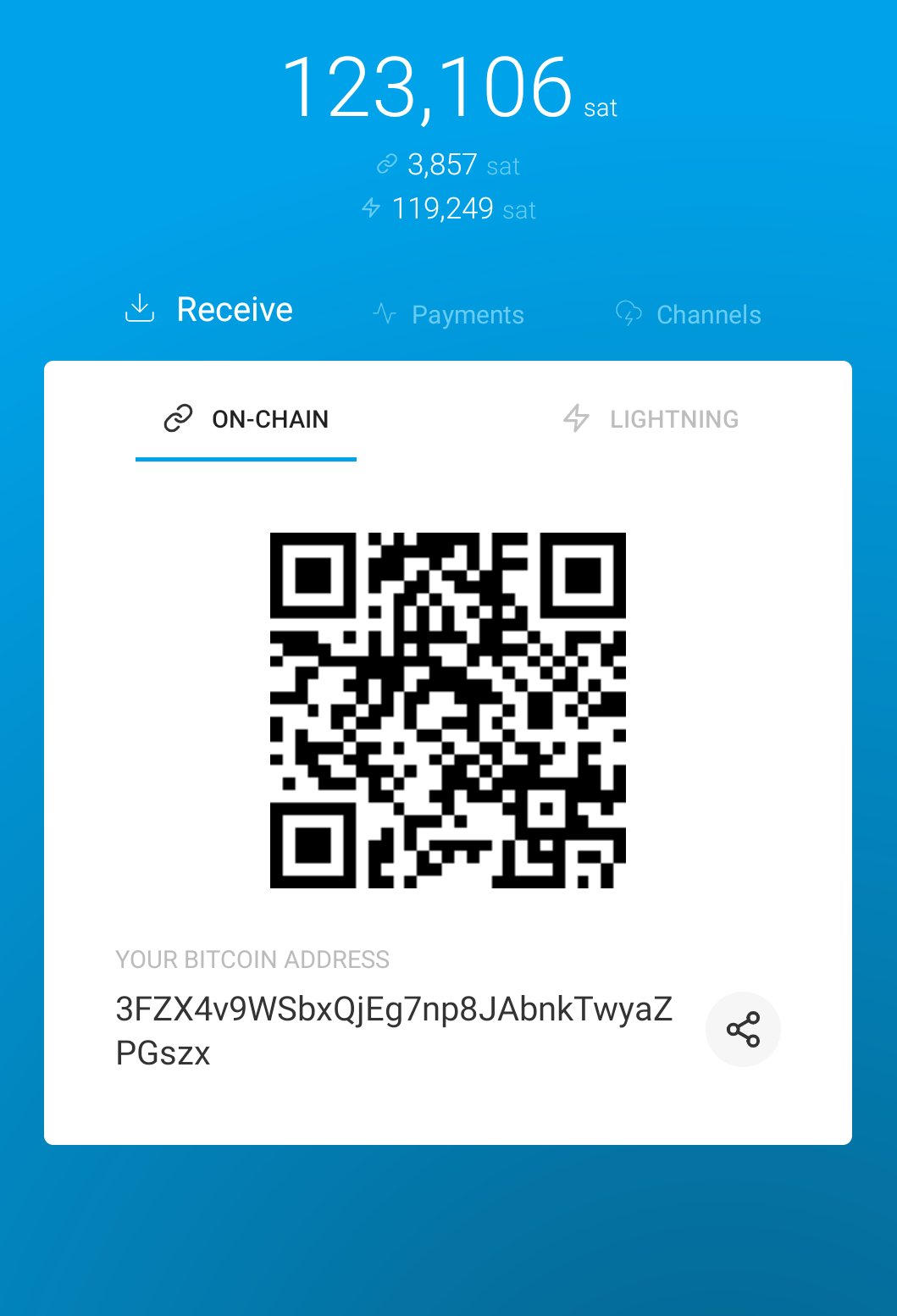 Example of Eclair Lightning Wallet Interface