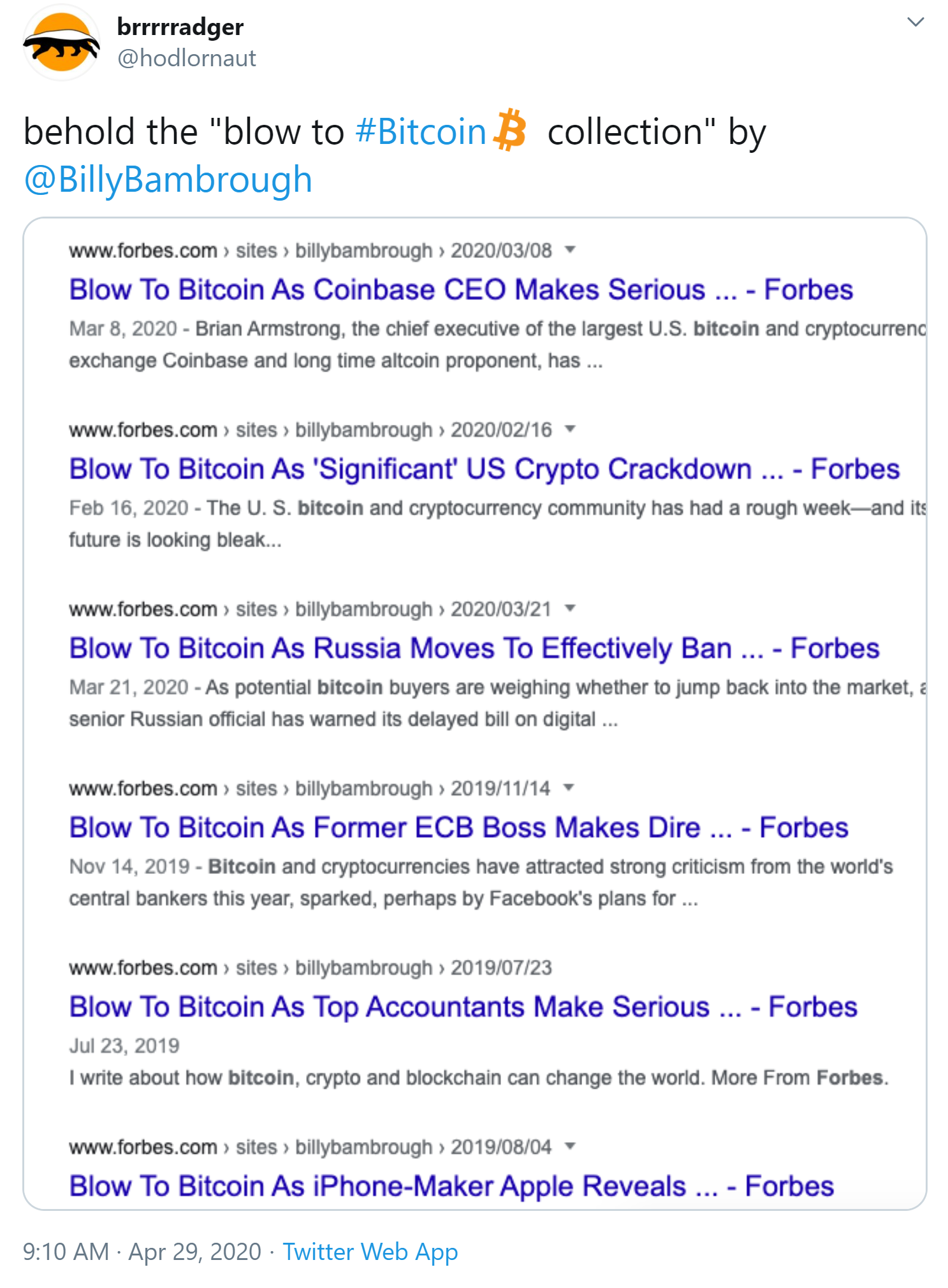 Billy Bambrough Bitcoin