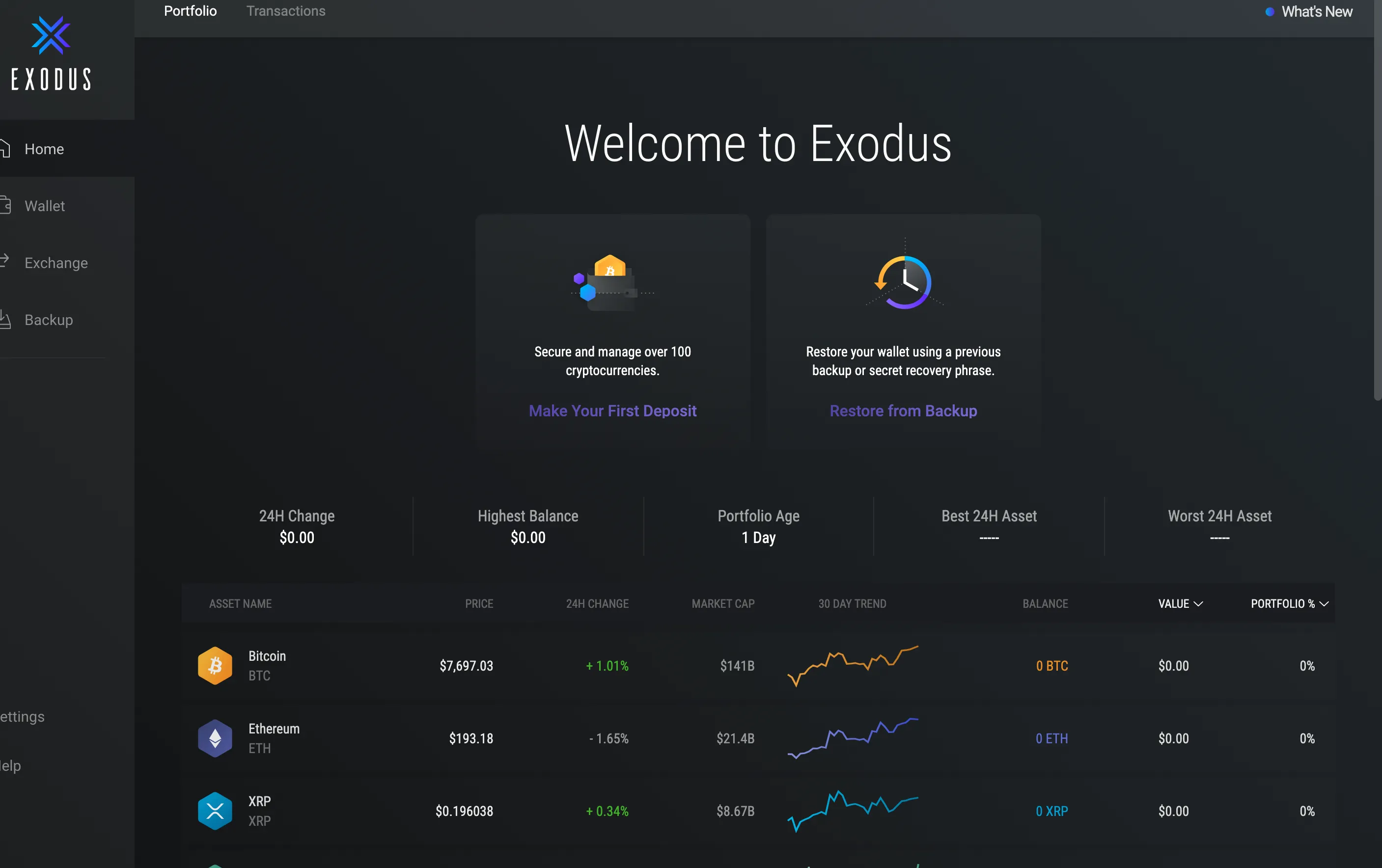 exodus multi platform wallet