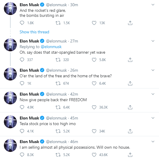 forbes on twitter elon musks net worth jumped 17 tesla stock tanks after elon musk warns of lofty valuation danny korcz