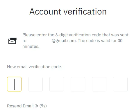 Binance account verification