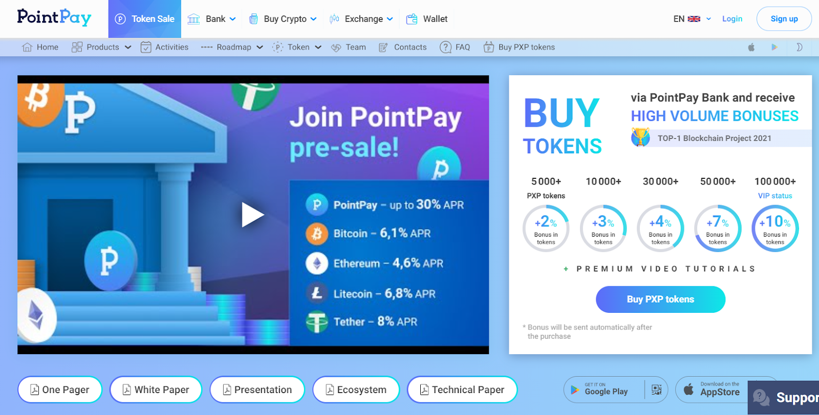 PointPay homepage top crypto exchanges