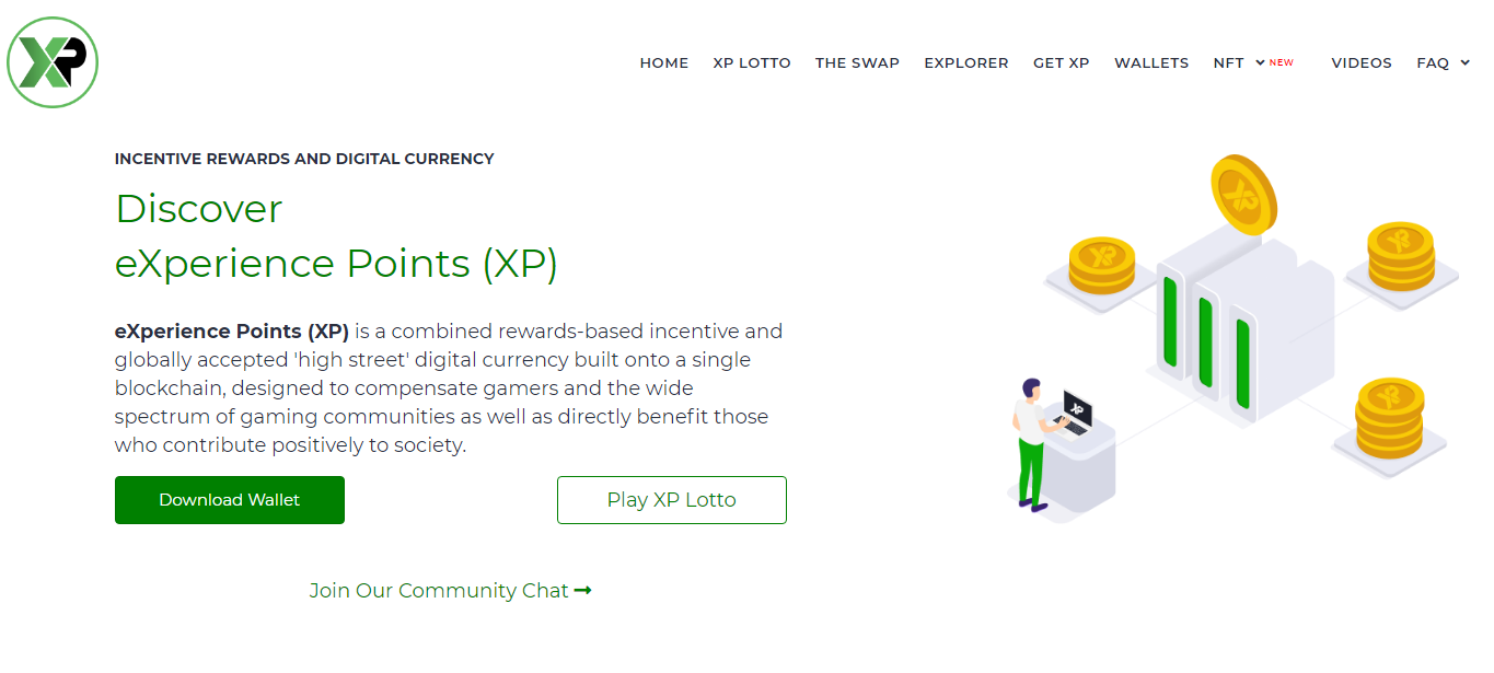 XP coin official website