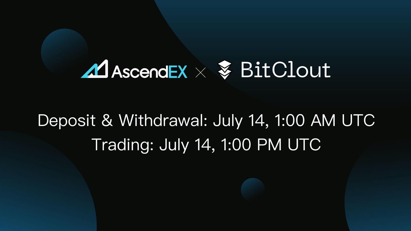 BitClout Lists on AscendEX, Continuing Incredible Growth
