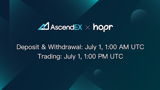 AscendEX Lists HOPR Token That Supports ETH, xDai