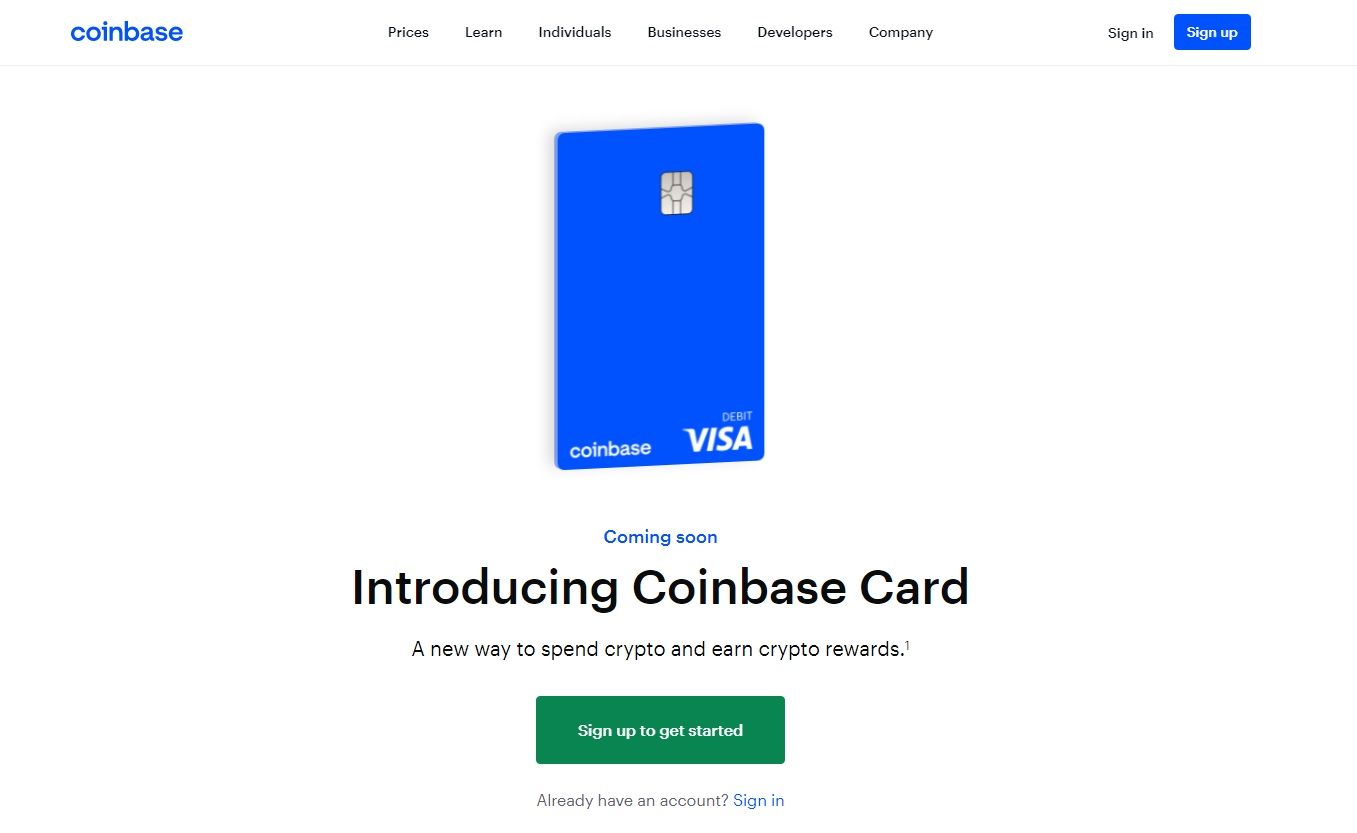 Coinbase card