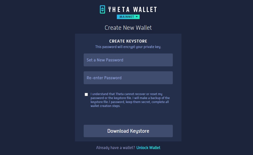 how to stake theta: step 1 - setting up a wallet