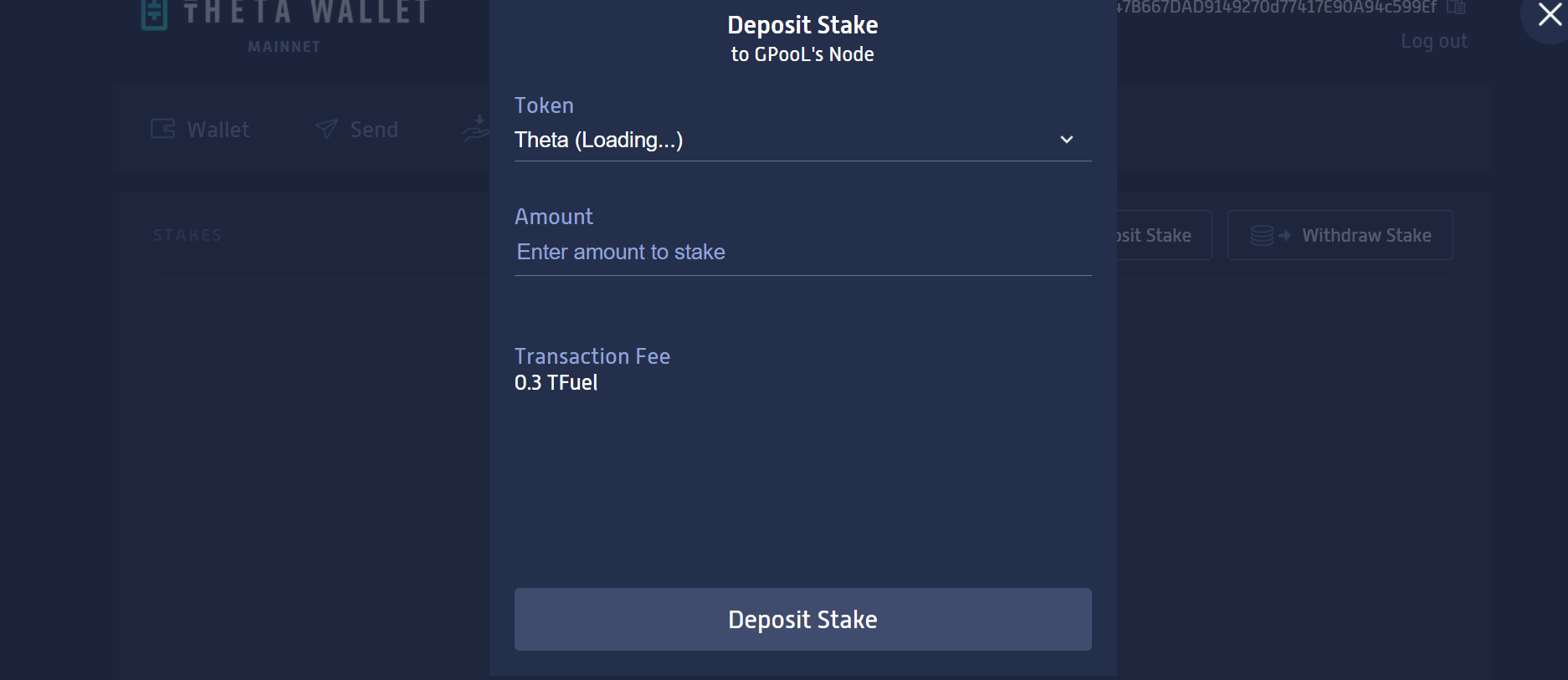Deposit stake