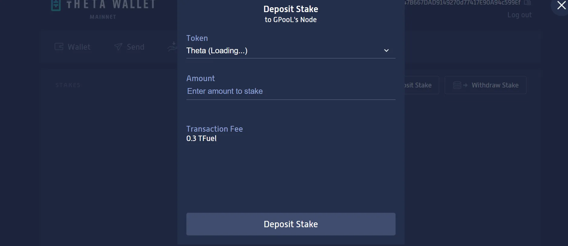 Deposit stake