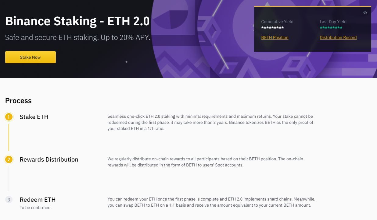 how to stake Ethereum binance staking 1