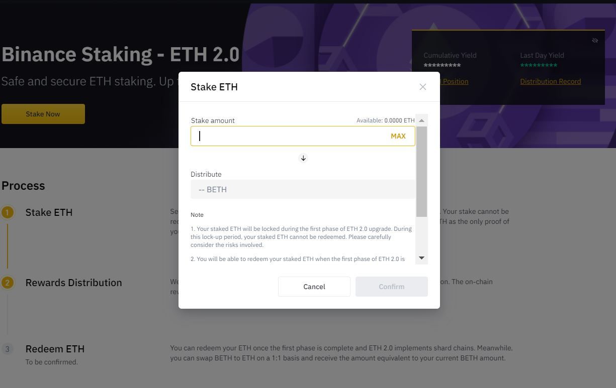 how to stake Ethereum binance staking 2