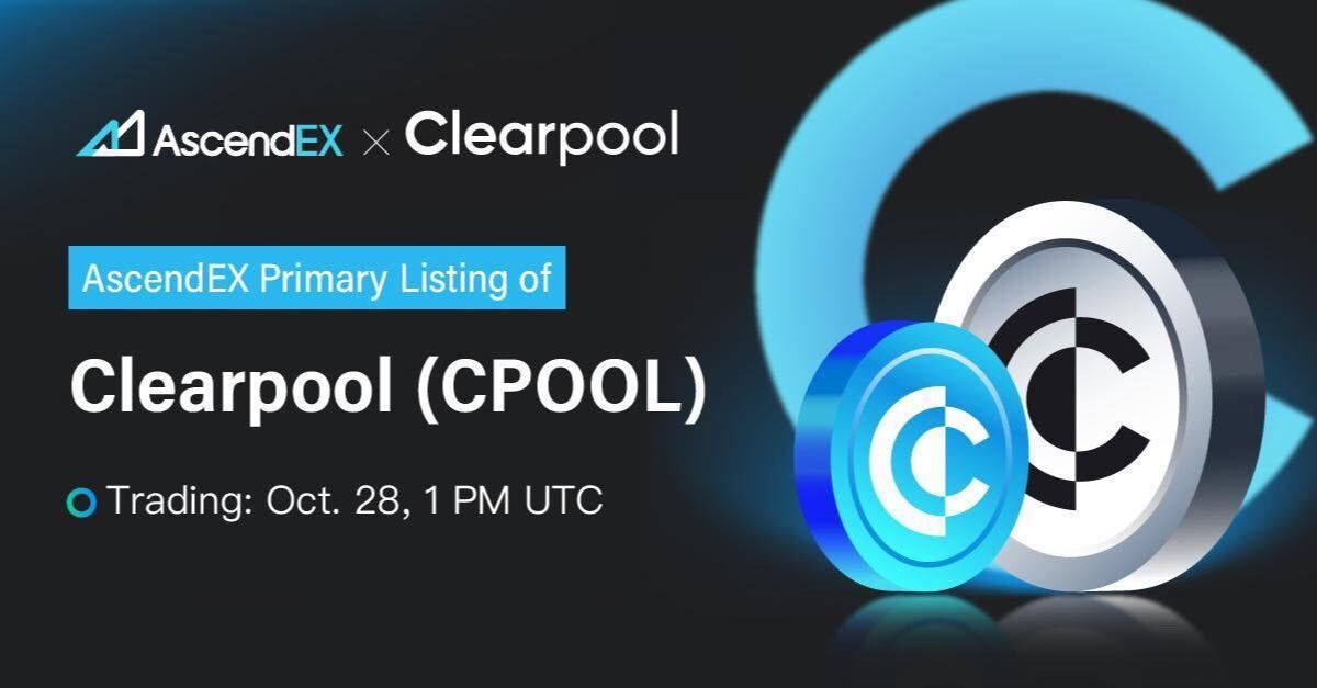 AscendEX Lists Clearpool Under CPOOL/USDT Trading Pair