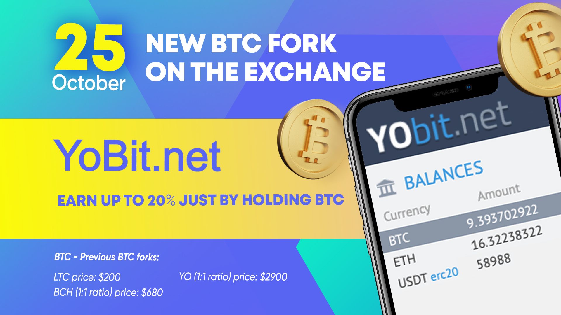 New Bitcoin Fork on YoBit.net Launches on October 25