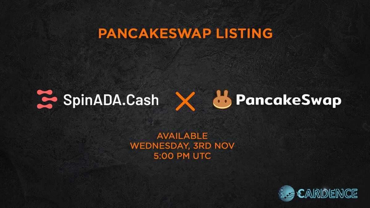 SpinADA to List on PancakeSwap on November 3