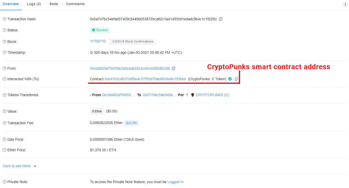 CryptoPunks smart contract
