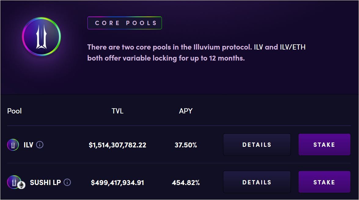 illuvium core pools