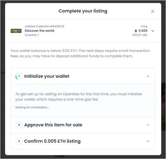 opensea gas fee minting NFTs