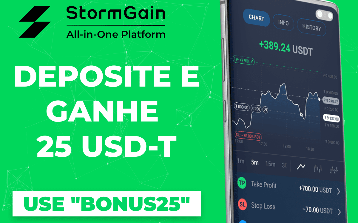 StormGain Airdrops $ 25 USDT ai nuovi utenti che depositano $ 100 USDT