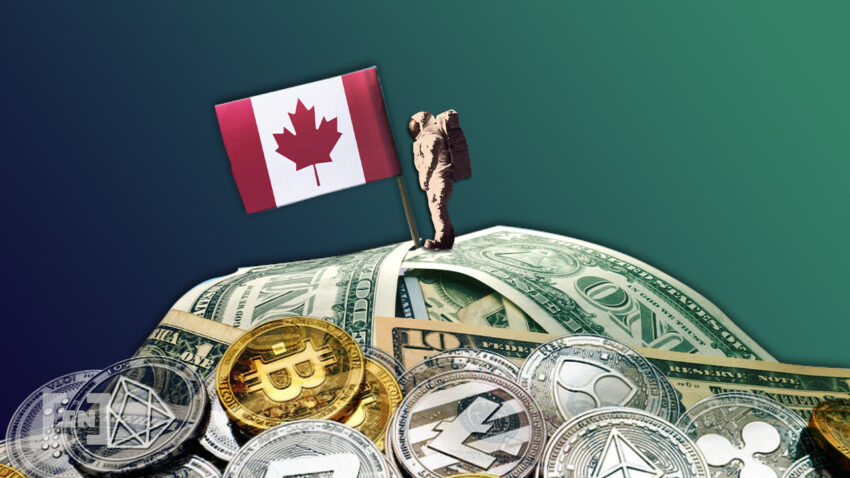 Crypto Coins with Canadian flag
