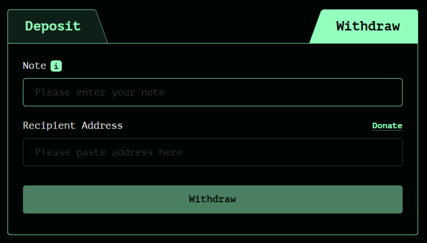 tornado cash withdraw