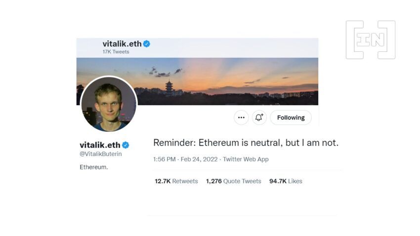 Vitalik Buterin: Putin’s Military Operation ‘a Crime Against the People of Ukraine and Russia’