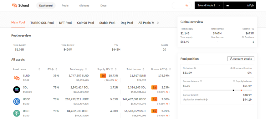 Solend has one of the best DeFi rates and DeFi yield on the SOL ecosystem