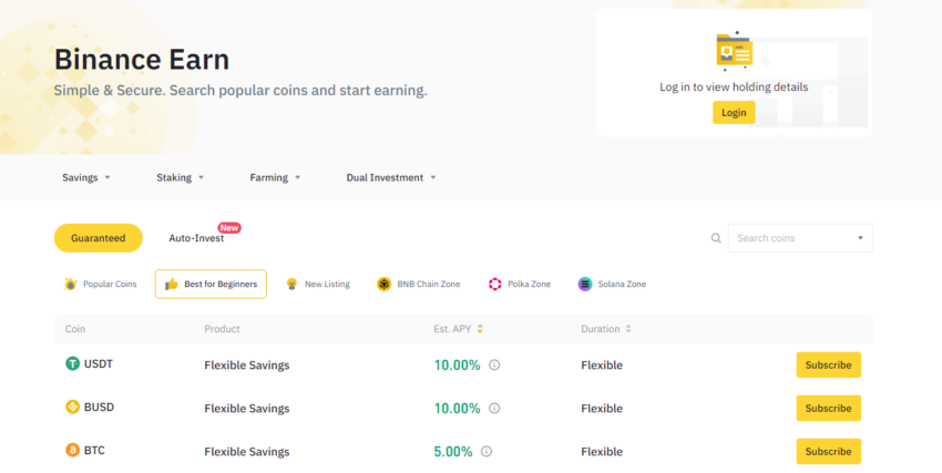 binance earn