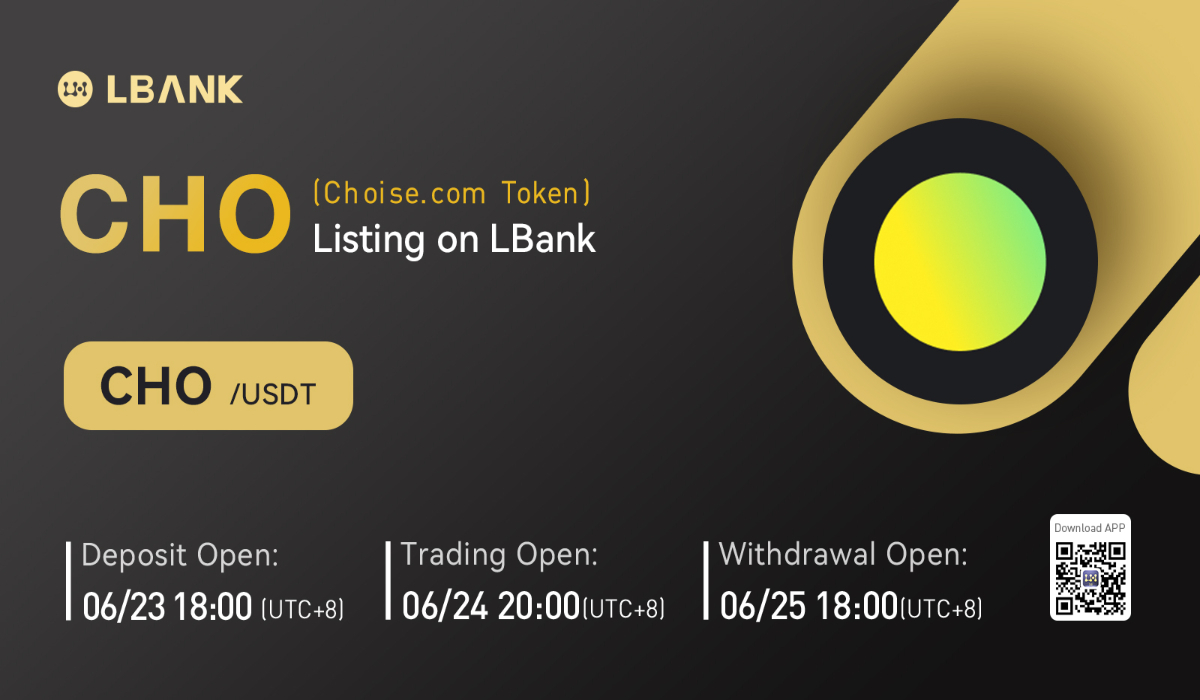 LBank Exchange listará el token de Choise.com (CHO) el 24 de junio de 2022