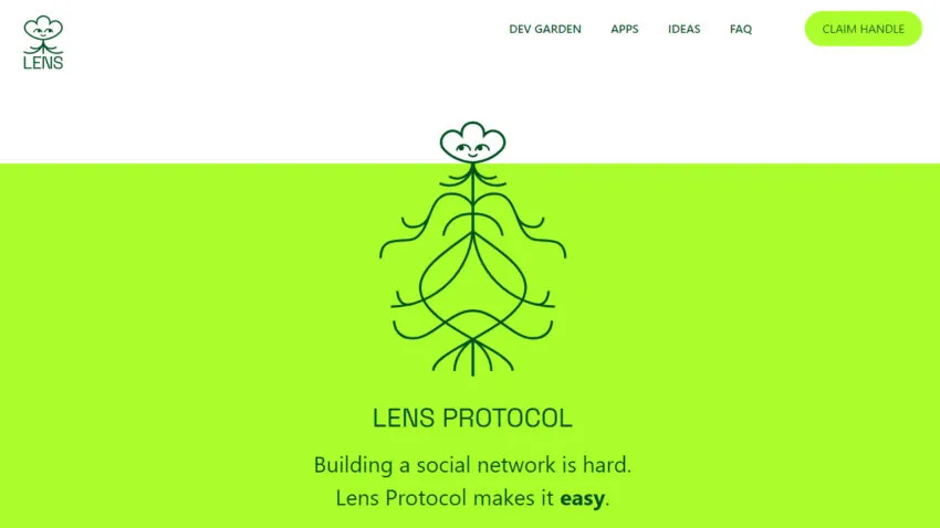 Lens Protocol homepage