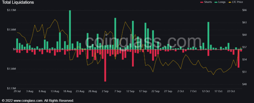 Litecoin LTC Shorts Liquidéiert | Source: Coinglass