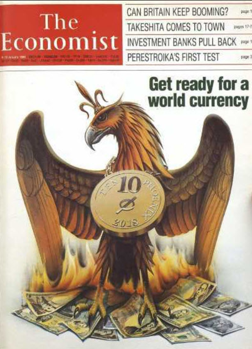 Magazyn The Economist z 1988 roku i logotyp Stellar