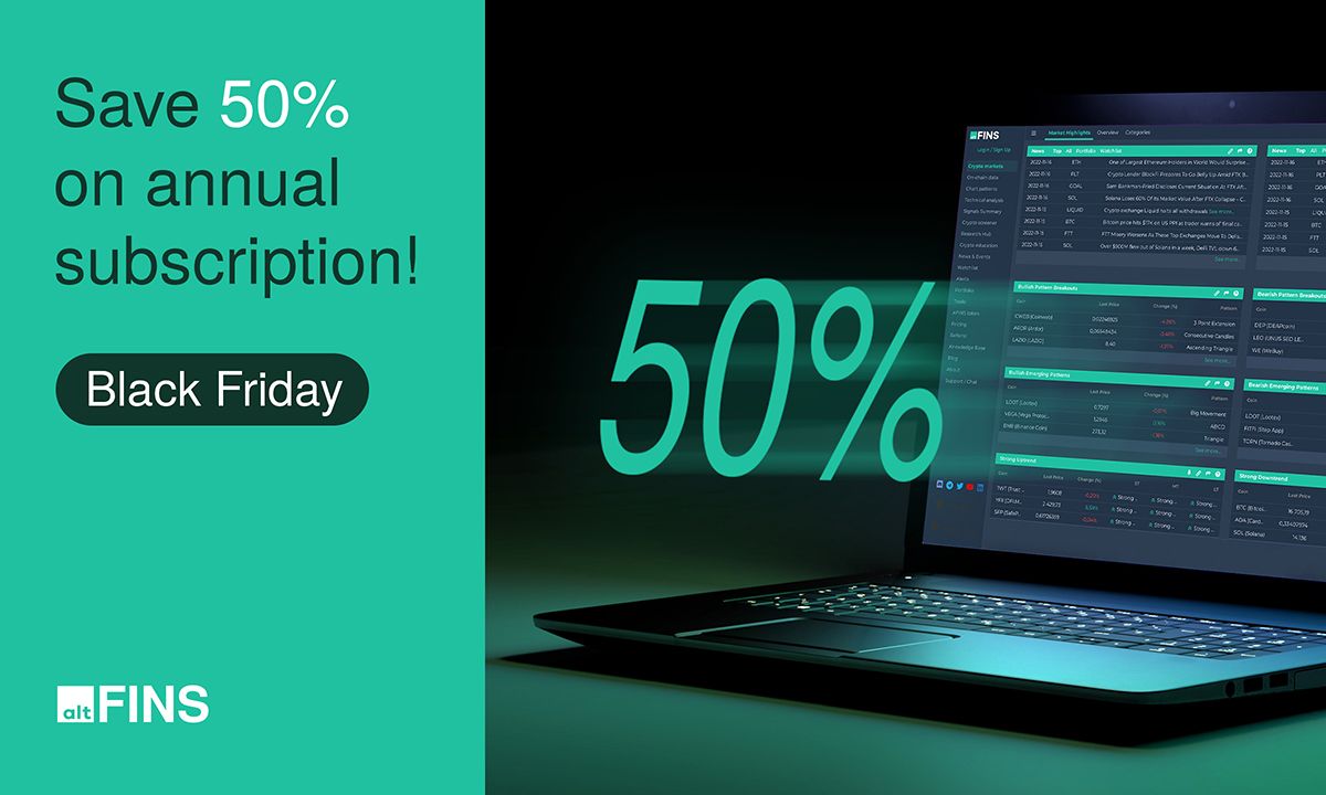 altFINS Platform Adds Crypto On-Chain Analytics | Now Black Friday 50% Off Sale!