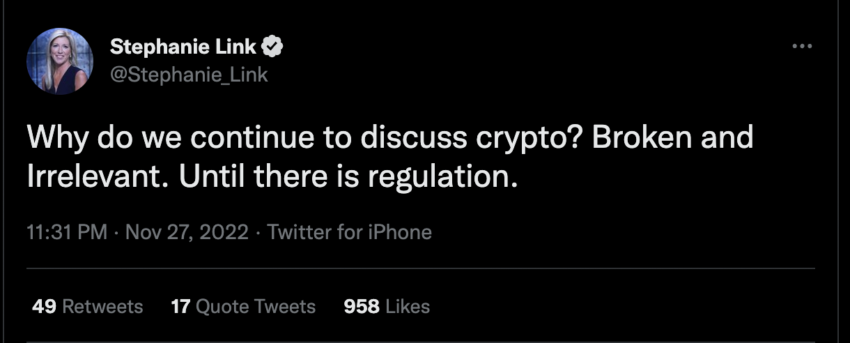 Pengguna Twitter menanyakan peraturan kripto