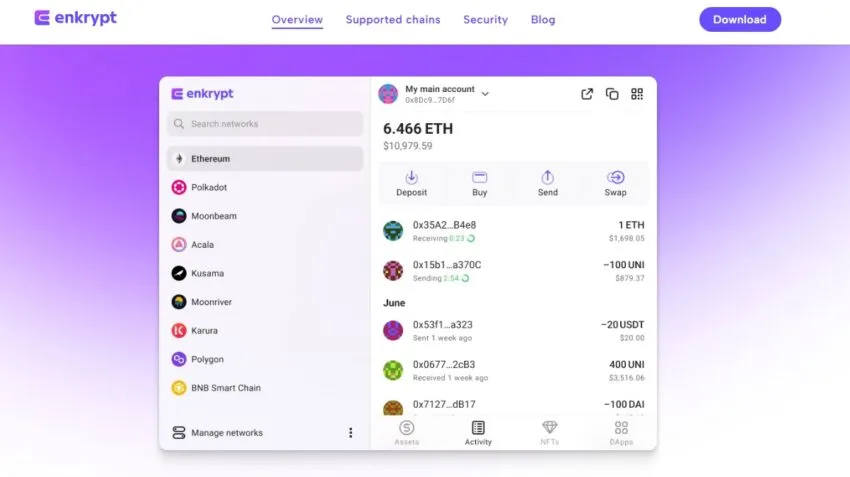 MyEtherWallet is a multichain crypto wallet.