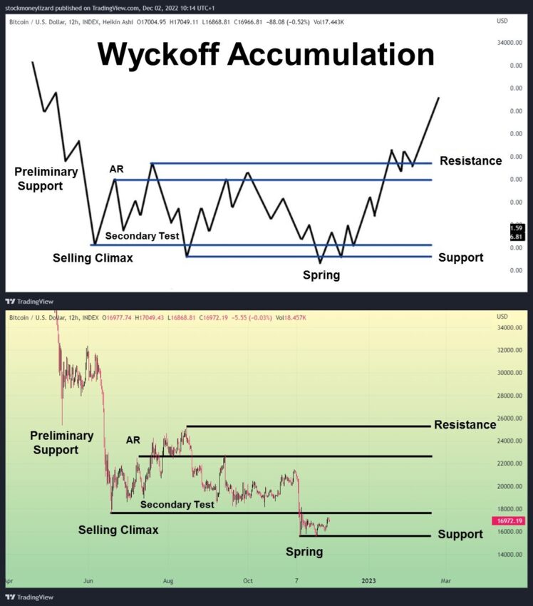 Bitcoin ad accumulazione Wyckoff (BTC) BTC/USD