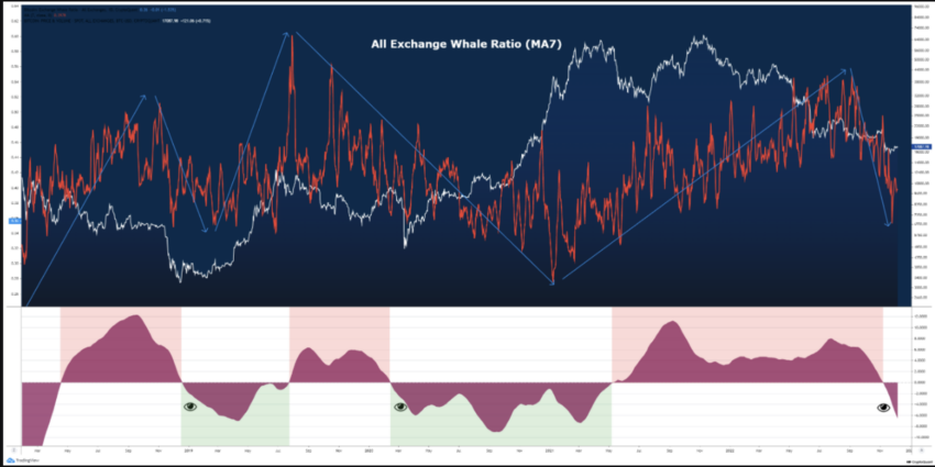Bitcoin (BTC) Whale Exchange Ratio | Source: CryptoQuant