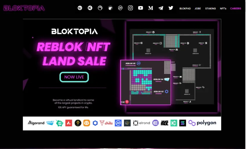 Bloktopia allows users to earn and invest in virtual real estate
