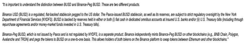 Binance Stablecoin BUSD no está completamente regulado, preocupaciones por delante