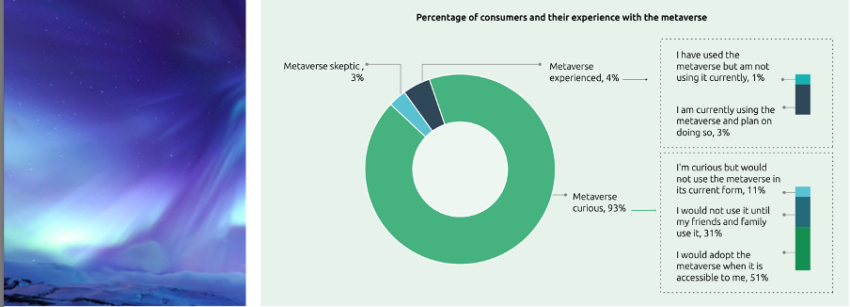 Percentage of customers with their experience with the Metaverse