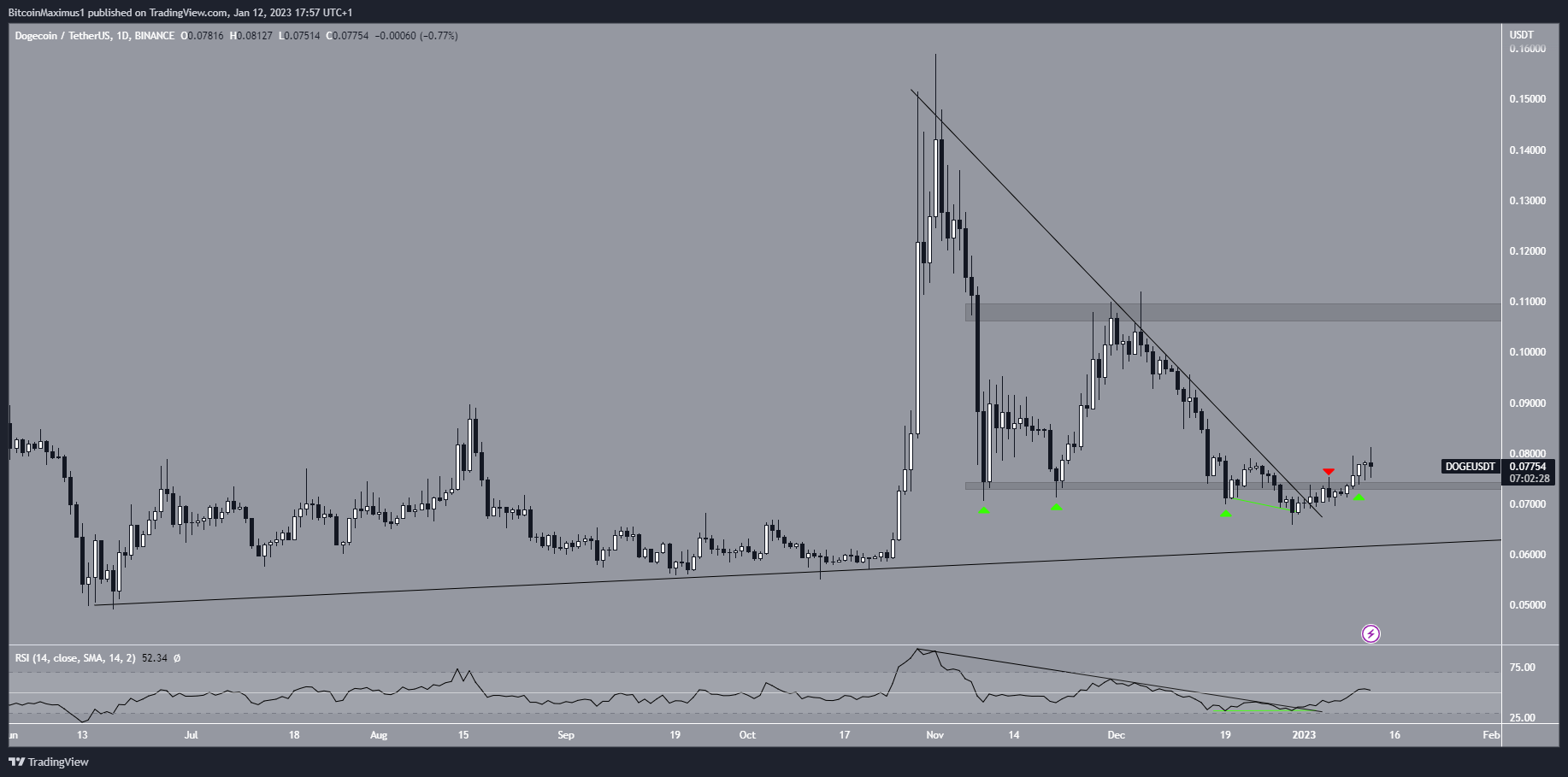 Dogecoin (DOGE) бағасының қозғалысы