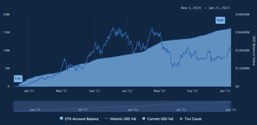 ETH balance as shown on Etherscan, post Shadow Fork