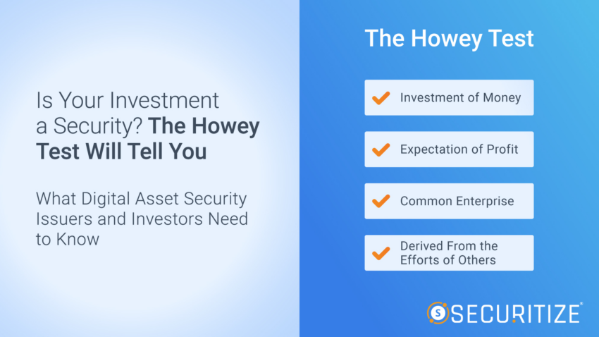 The Howey Test Visual By Securitize