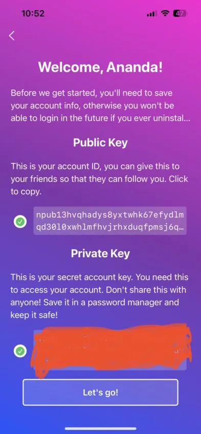 How to use Damus and get private key access: Damus app