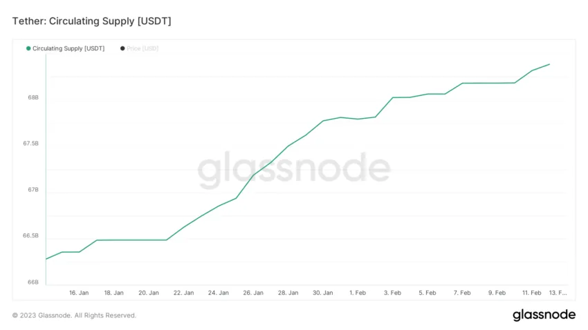 USDT stablecoin supply