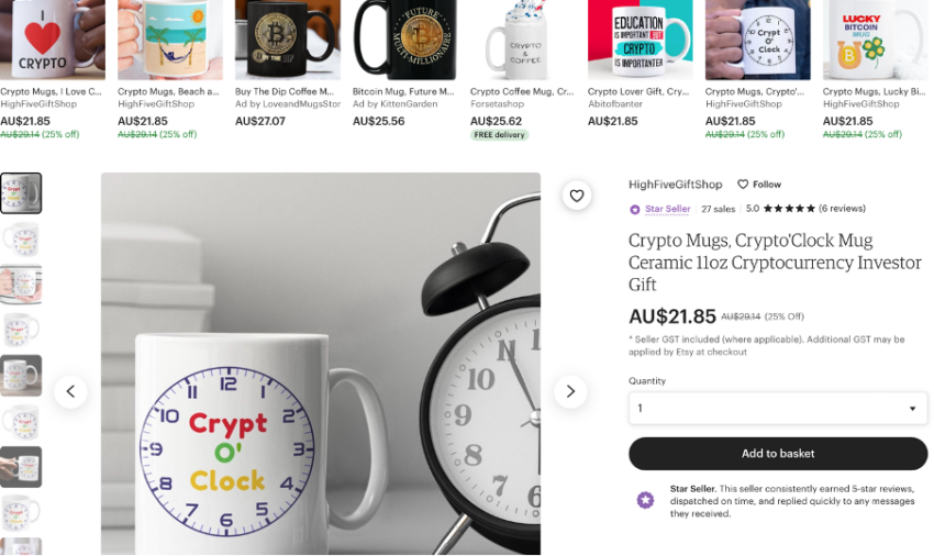 Crypto-Inspired Gifts on Etsy.com Source: Etsy