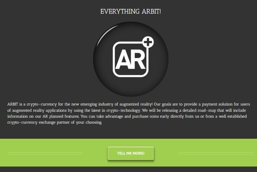 ARbit Homepage: Get Augmented