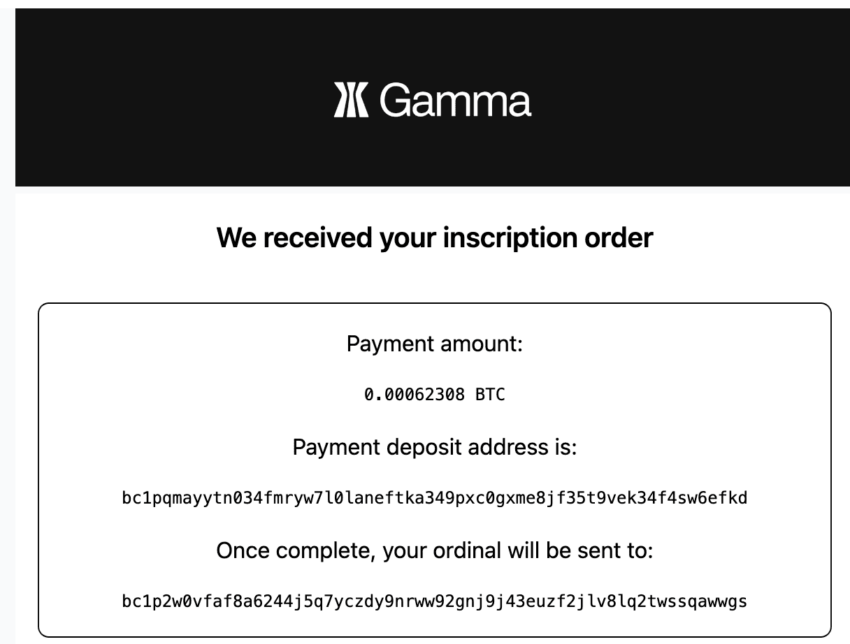 Bitcoin NFTs and receipt
